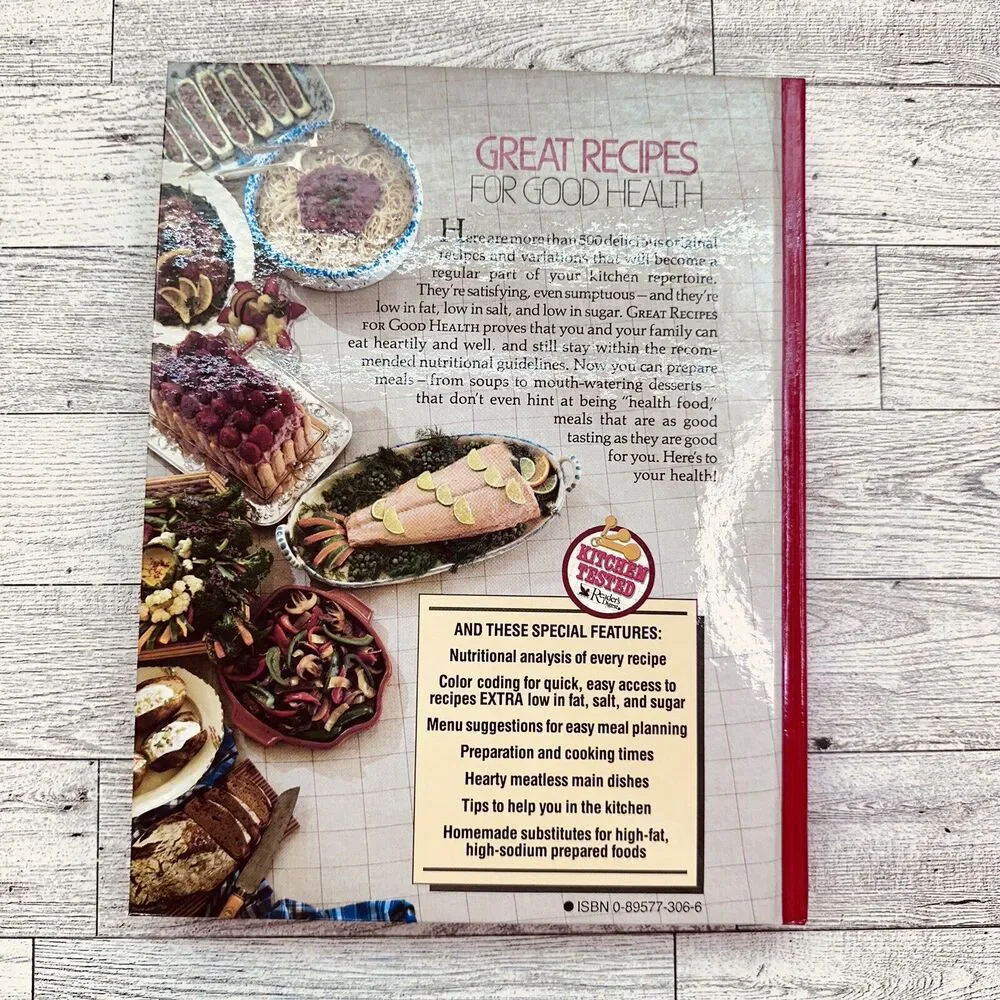 Great Recipes for Good Health by Reader's Digest Editors 1989 Hardcover Cookbook